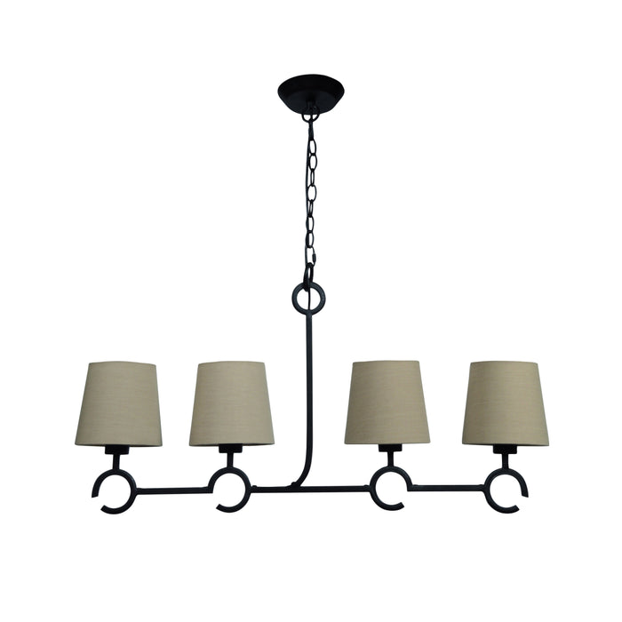 Mantra M5212 Argi Linear Pendant 4 Light Line E27 With Taupe Shades Brown Oxide • M5212