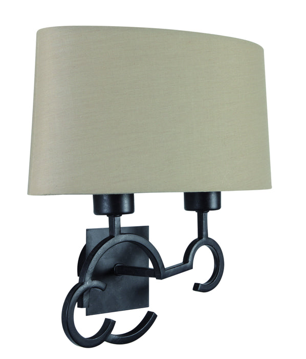 Mantra M5215 Argi Wall Lamp 2 Light E27 With Taupe Shade Brown Oxide • M5215