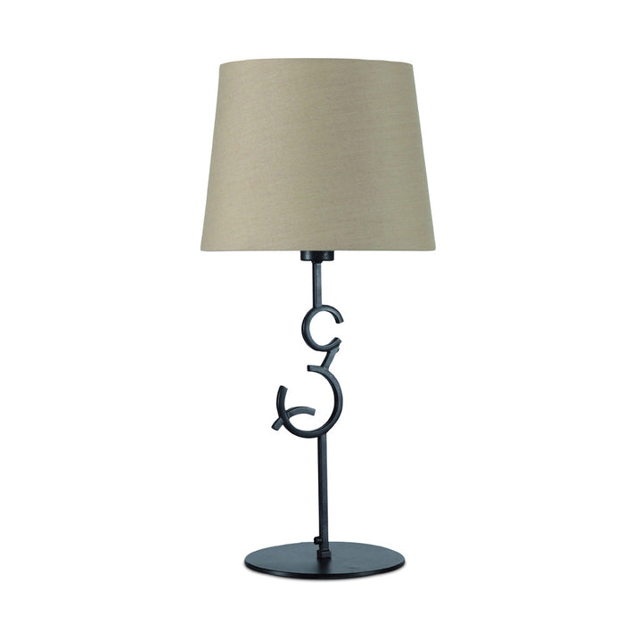 Mantra M5218 Argi Table Lamp 1 Light E27 Large With Taupe Shade Brown Oxide • M5218