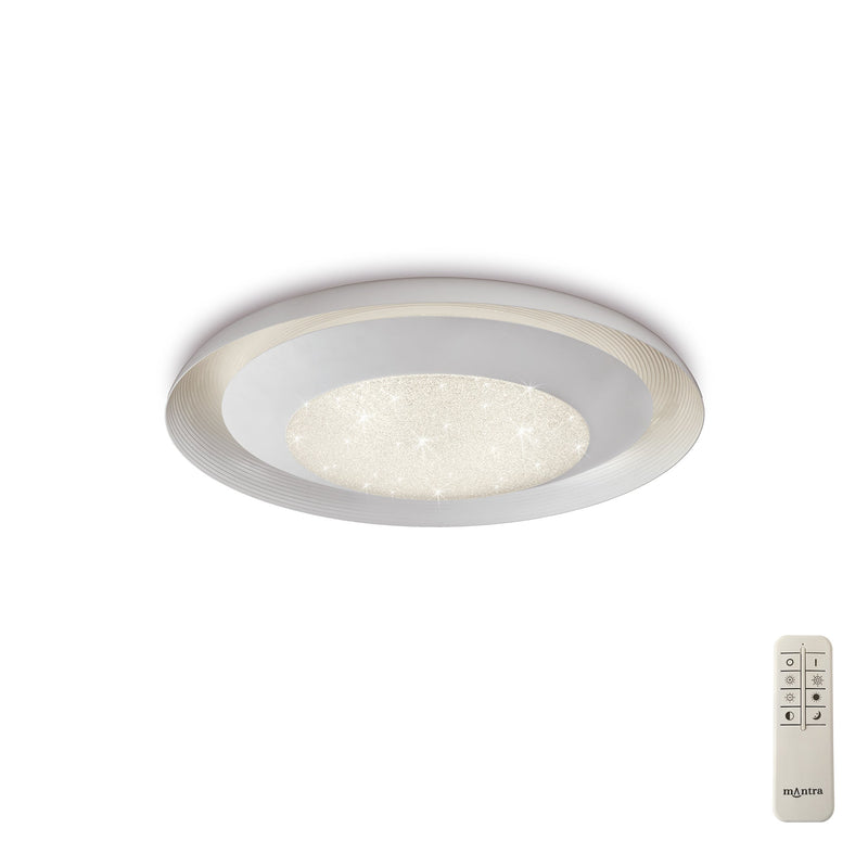 Mantra M5926 Ari Flush 49.5cm Round 24W LED 3000-6500K Tuneable, 1920lm, Remote Control White, 3yrs Warranty • M5926
