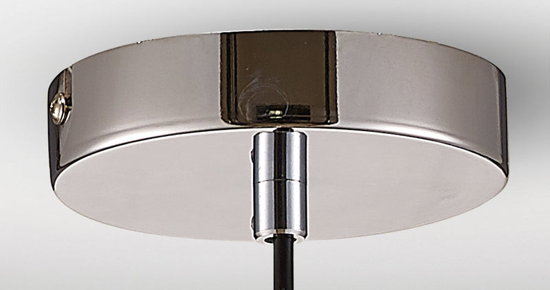 Deco Ariel Single Small Pendant 1 Light E27 Polished Chrome/Smoke Glass • D0096