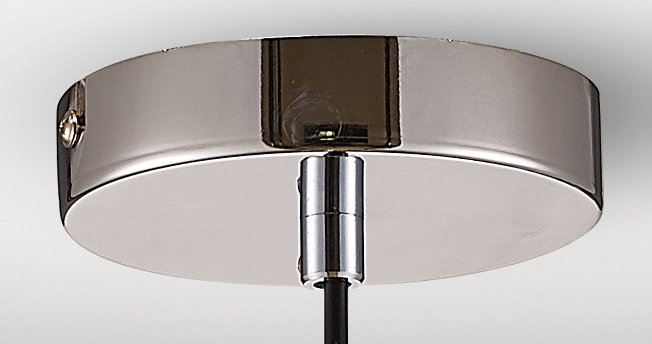 Deco Ariel Single Small Pendant 1 Light E27 Polished Chrome/Smoke Glass • D0096