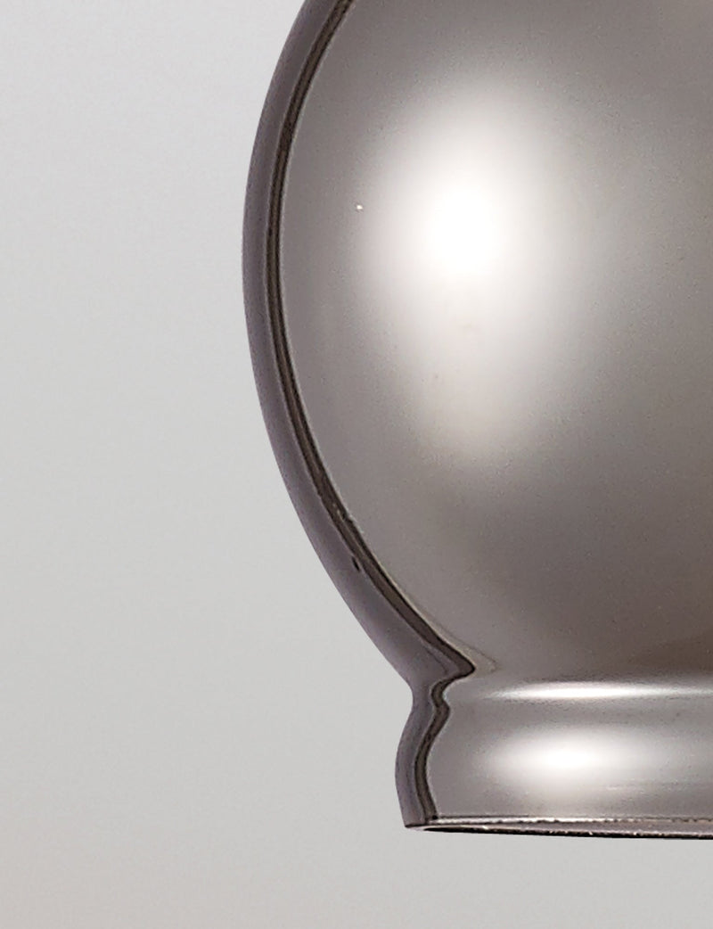 Deco Ariel Single Small Pendant 1 Light E27 Polished Chrome/Smoke Glass • D0096