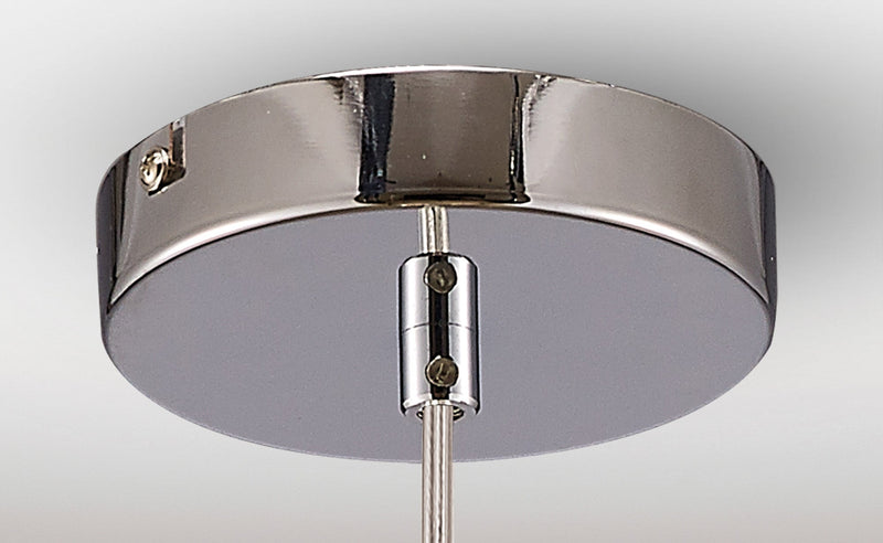 Deco Ariel Single Small Pendant 1 Light E27 Polished Chrome/Cognac Glass • D0097