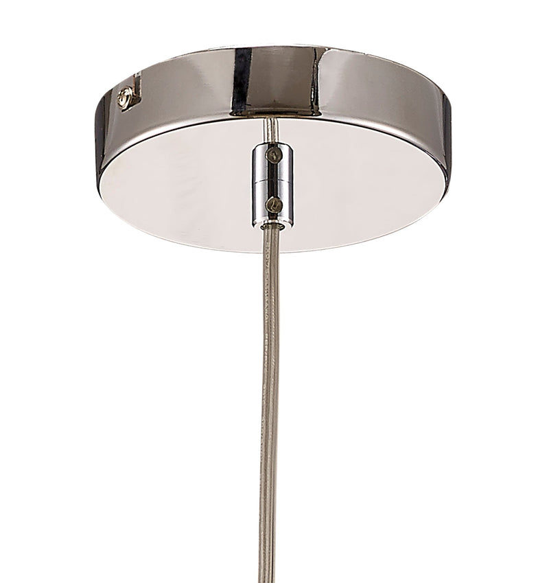 Deco Ariel Single Small Pendant 1 Light E27 Polished Chrome/Cognac Glass • D0097