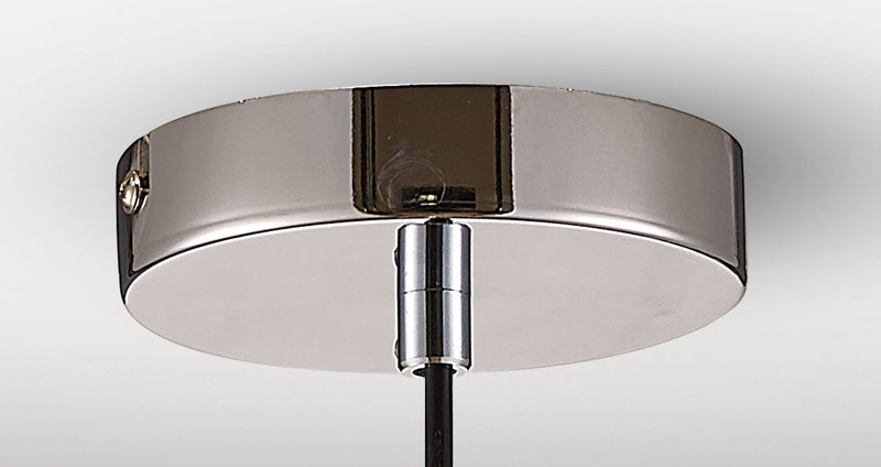 Deco Ariel Single Large Pendant 1 Light E27 Polished Chrome/Smoke Glass • D0098