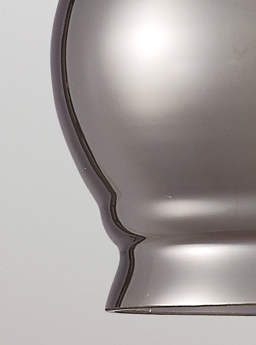 Deco Ariel Single Large Pendant 1 Light E27 Polished Chrome/Smoke Glass • D0098