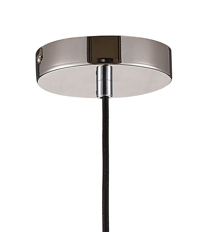 Deco Ariel Single Large Pendant 1 Light E27 Polished Chrome/Smoke Glass • D0098