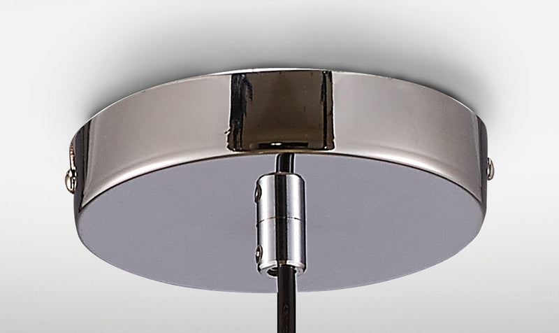 Deco Ariel Single Bell Pendant 1 Light E27 Polished Chrome/Smoke Glass • D0100