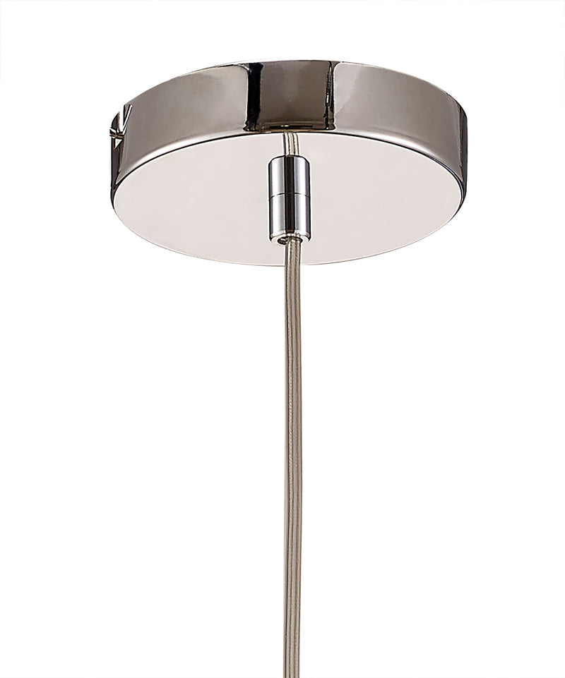 Deco Ariel Single Bell Pendant 1 Light E27 Polished Chrome/Cognac Glass • D0101