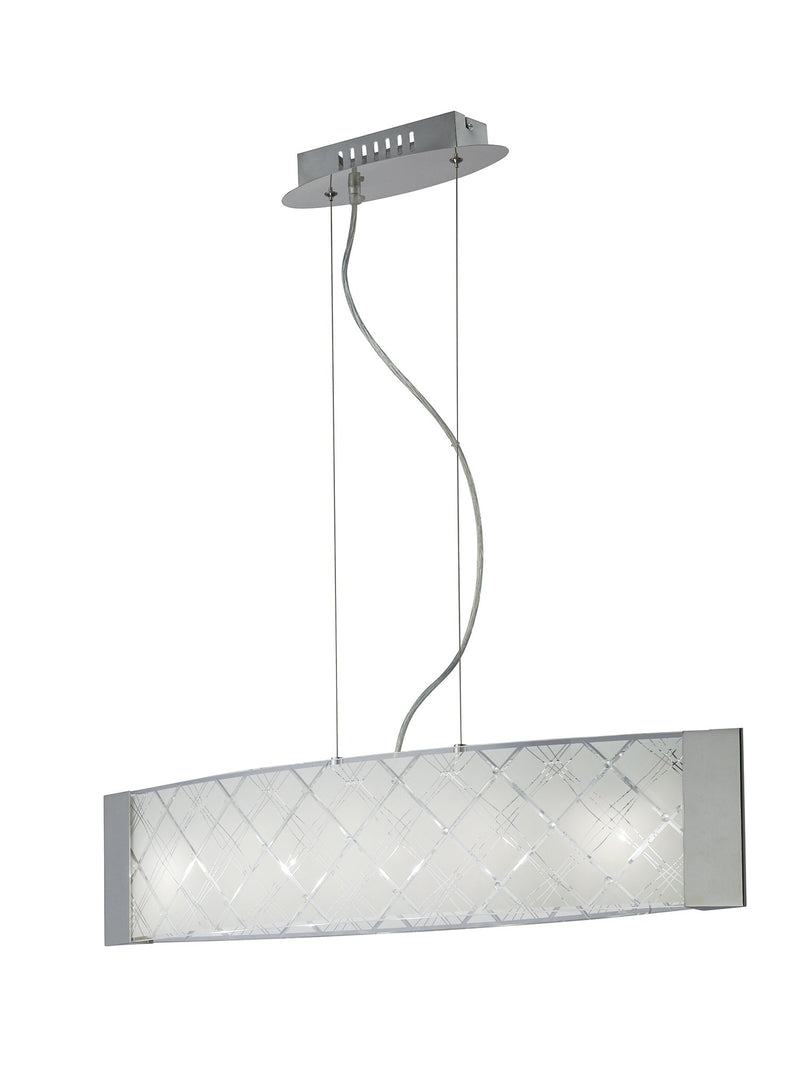 Diyas  Aries Linear Pendant 5 Light G9 Polished Chrome, Glass • IL31287