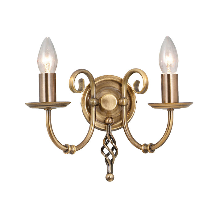 Elstead Lighting ART2AB Artisan 2 Light Aged Brass Wall Light