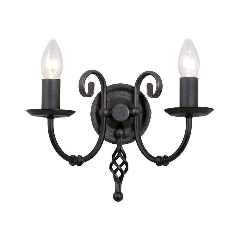 Elstead Lighting ART2BLK Artisan 2 Light Black Wall Light
