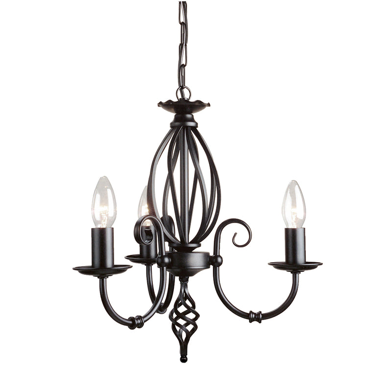 Elstead Lighting ART3BLK Artisan 3 Light Black Pendant Ceiling Light