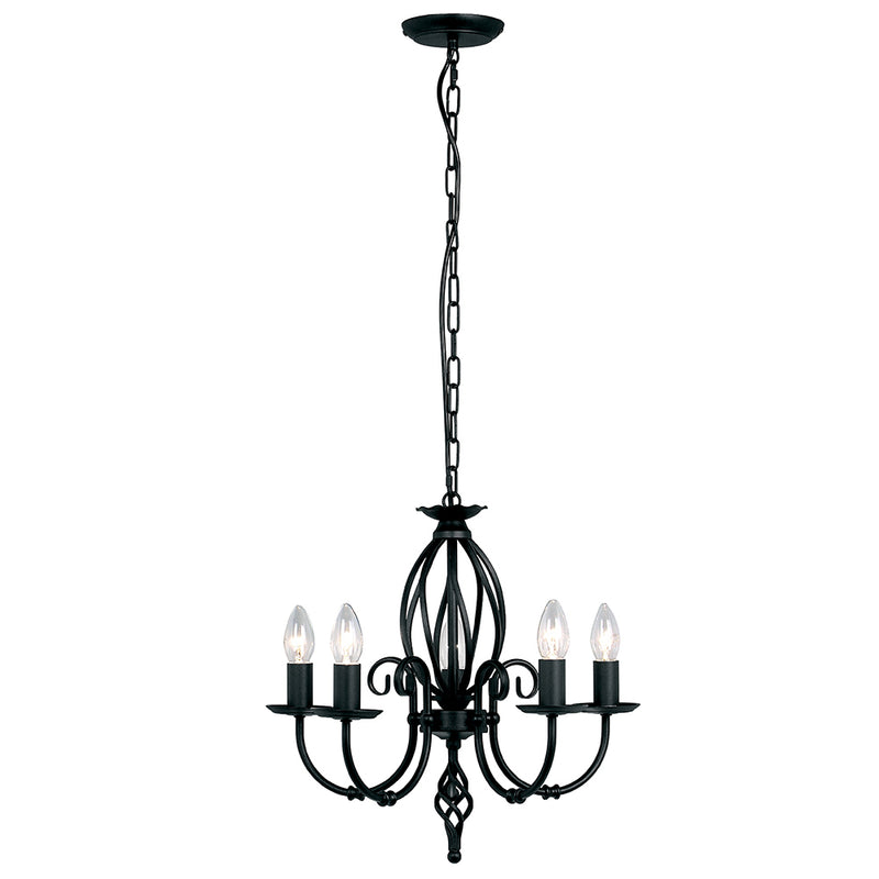 Elstead Lighting ART5BLK Artisan 5 Light Black Pendant Ceiling Light