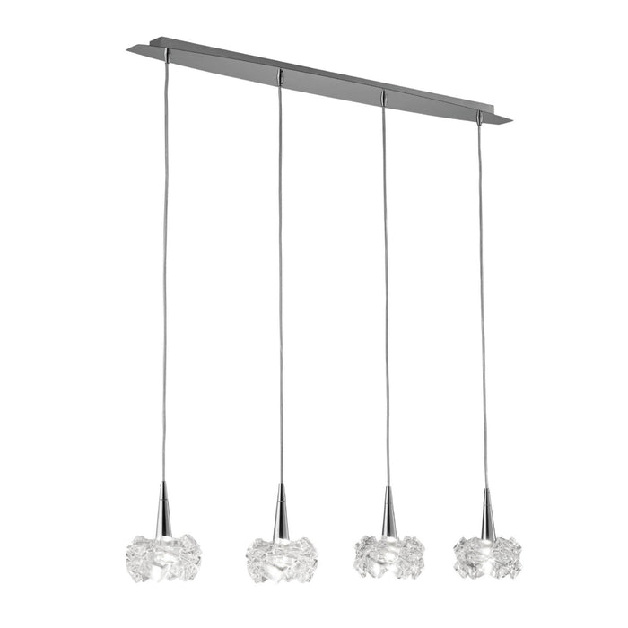 Mantra M3950 # Artic Linear Pendant 4 Light G9 Line, Polished Chrome • M3950