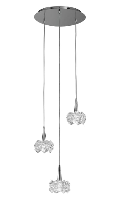 Mantra M3952 Artic Pendant 3 Light G9 Round, Polished Chrome • M3952