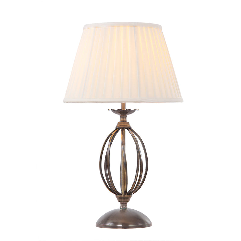 Elstead Lighting ART-TL-AGD-BRASS Artisan Single Light Table Lamp in Aged Brass Finish Complete With Ivory Cotton Shade