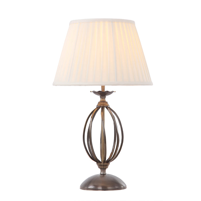 Elstead Lighting ART-TL-AGD-BRASS Artisan Single Light Table Lamp in Aged Brass Finish Complete With Ivory Cotton Shade