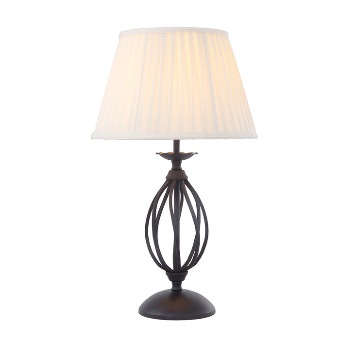 Elstead Lighting ART-TL-BLACK Artisan Single Light Table Lamp in Black Finish Complete With Ivory Cotton Shade