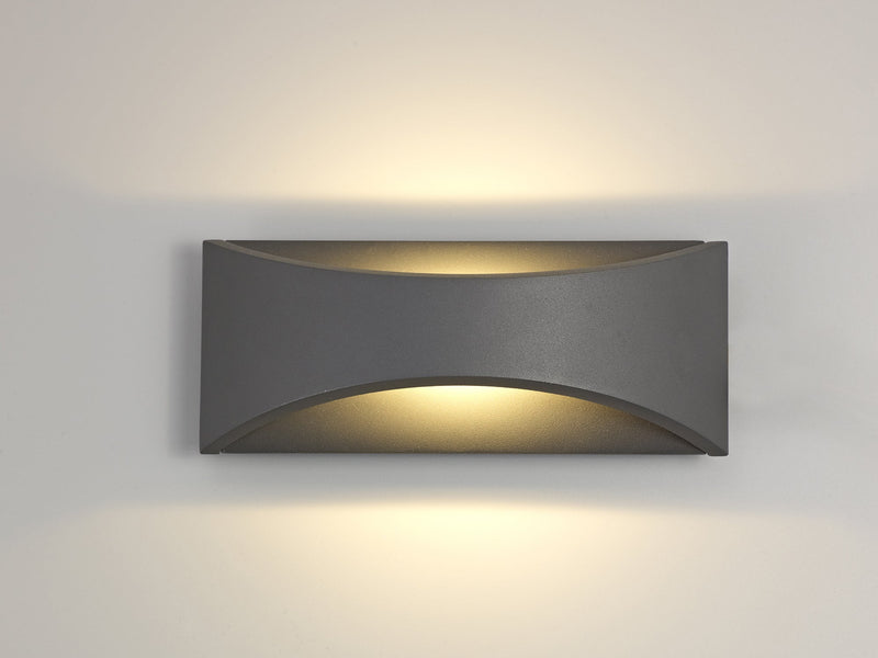 Deco Aryana Up & Downward Lighting Wall Light 6W LED 3000K, Anthracite, 375lm, IP54, 3yrs Warranty • D0459