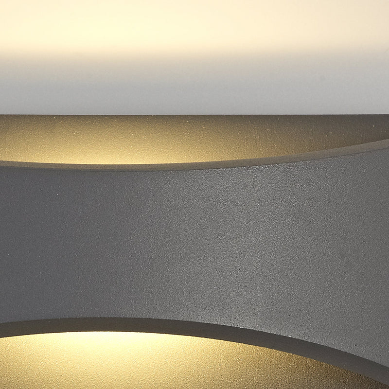 Deco Aryana Up & Downward Lighting Wall Light 6W LED 3000K, Anthracite, 375lm, IP54, 3yrs Warranty • D0459