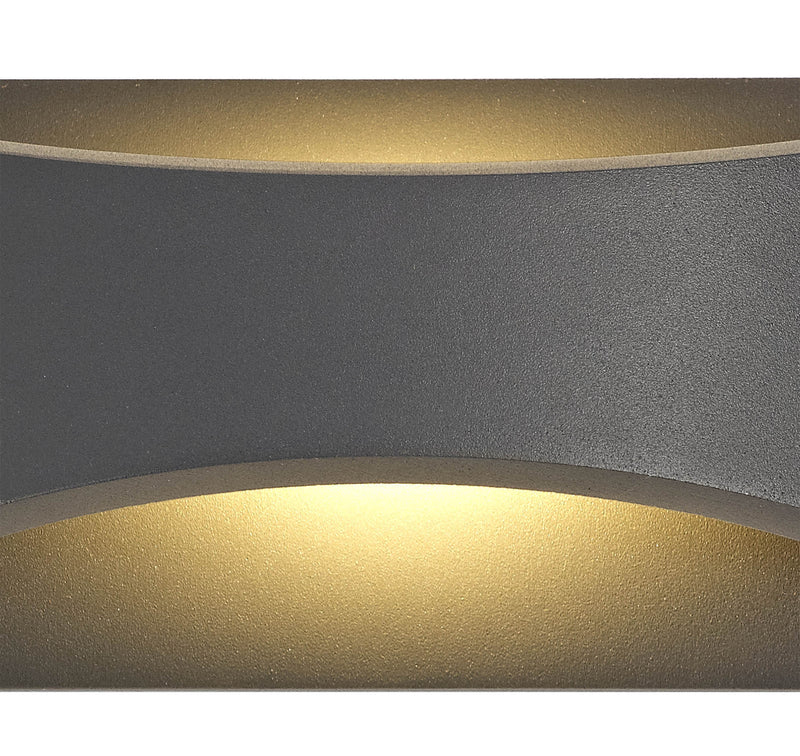 Deco Aryana Up & Downward Lighting Wall Light 6W LED 3000K, Anthracite, 375lm, IP54, 3yrs Warranty • D0459