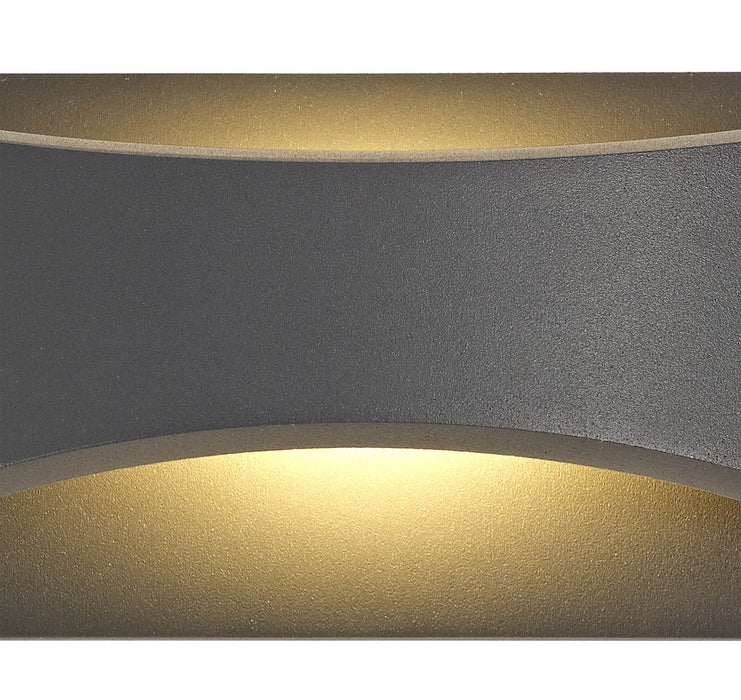 Deco Aryana Up & Downward Lighting Wall Light 6W LED 3000K, Anthracite, 375lm, IP54, 3yrs Warranty • D0459