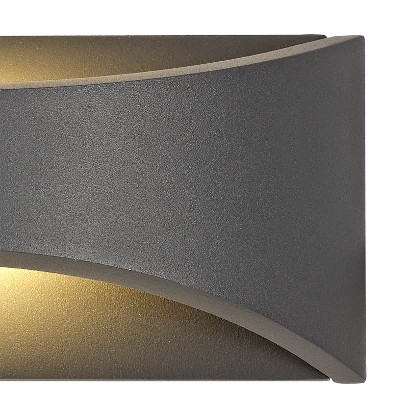 Deco Aryana Up & Downward Lighting Wall Light 6W LED 3000K, Anthracite, 375lm, IP54, 3yrs Warranty • D0459