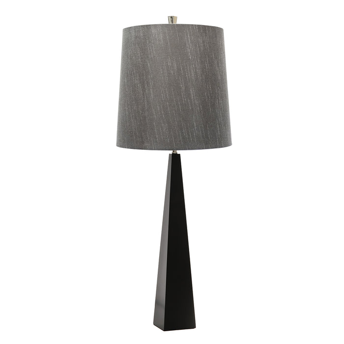 Elstead Lighting ASCENT-TL-BLK Ascent Single Light Table Lamp in Black Finish Complete With Dark Grey Shade