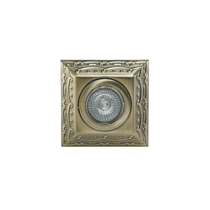Diyas  Aspen Vintage Design Downlight Square 1 Light GU10 Antique Brass, Cut Out: 60mm • IL30847AB