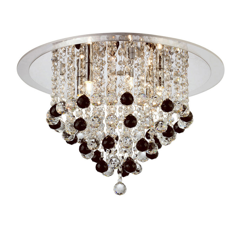 Diyas Atla Ceiling 4 Light G9 Polished Chrome/Acrylic Trim/Crystal Supplied With 17 Additional Black Crystal Spheres • IL30008BL