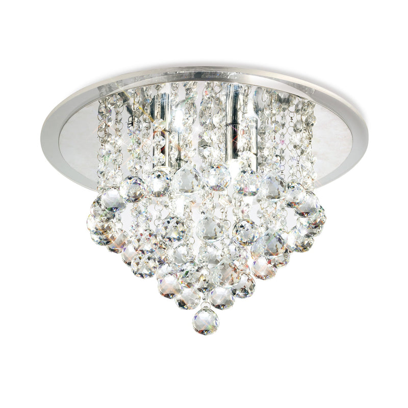 Diyas Atla Flush Ceiling 4 Light G9 Polished Chrome/Acrylic Trim/Crystal • IL30008