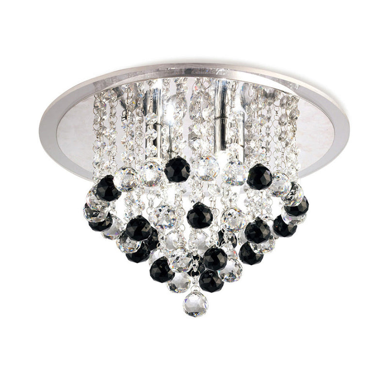Diyas Atla Ceiling 6 Light G9 Polished Chrome/Acrylic Trim/Crystal Supplied With 25 Additional Black Crystal Spheres • IL30009BL