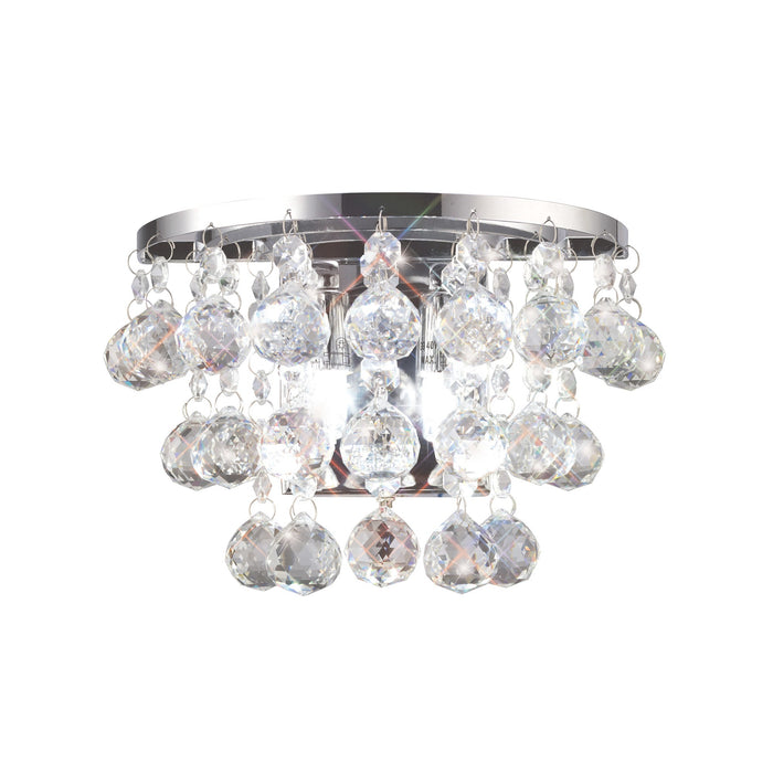 Diyas Atla Wall Lamp 2 Light G9 Switched Polished Chrome/Crystal • IL30014