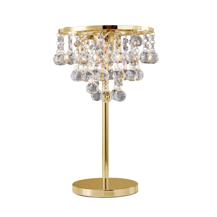 Diyas Atla Table Lamp 3 Light G9 French Gold/Crystal • IL30031