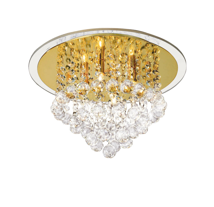 Diyas Atla Ceiling 4 Light G9 French Gold/Crystal • IL30208