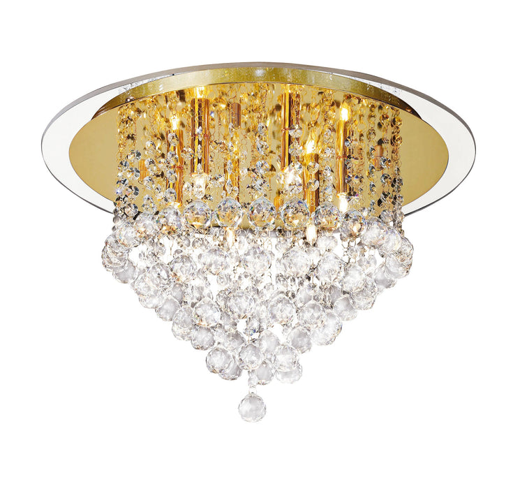 Diyas Atla Ceiling 6 Light G9 French Gold/Crystal • IL30209
