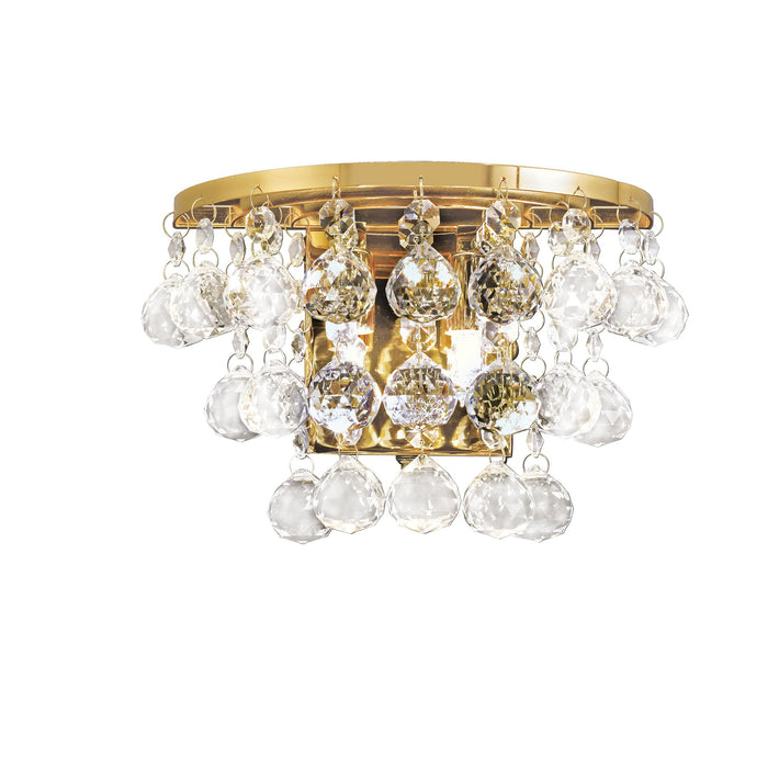 Diyas Atla Wall Lamp Switched 2 Light G9 French Gold/Crystal • IL30214