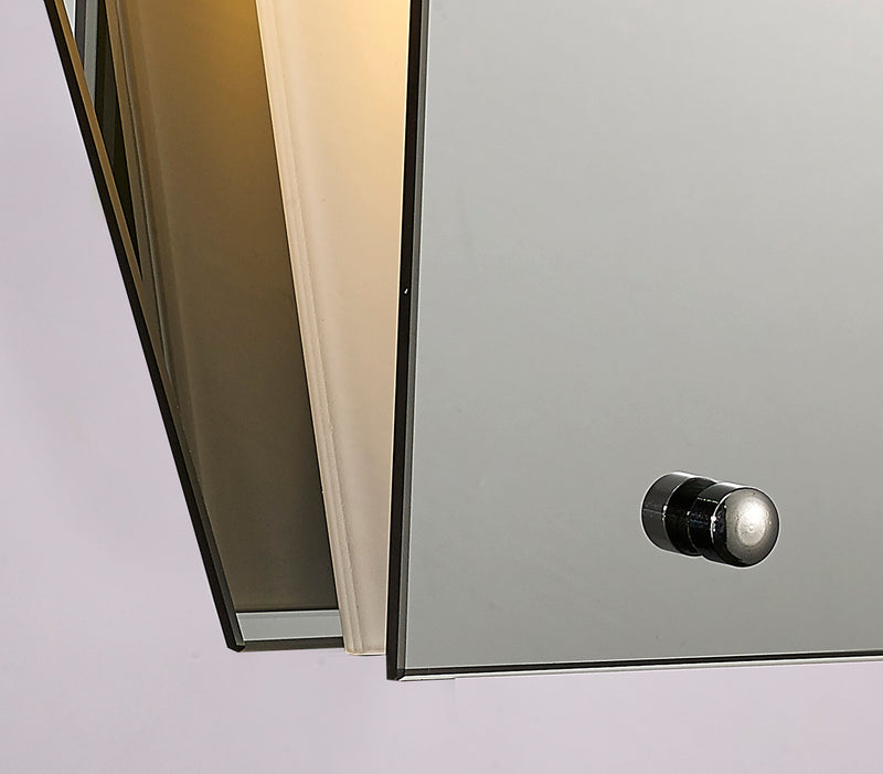 Deco Atlantis 250 x 260mmWall Lamp, 1 Light E27 Frosted/Mirror • D0013