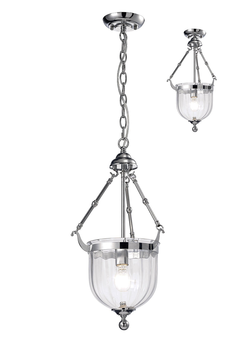 Diyas Aubrey Pendant 1 Light E27 Polished Chrome/Glass • IL31071
