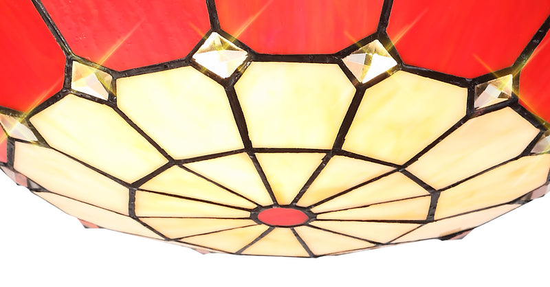 Regal Lighting SL-2062 Tiffany Easy Fit Uplighter Shade  Cream And Red 35cm
