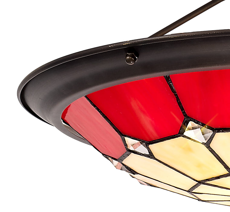 Regal Lighting SL-2062 Tiffany Easy Fit Uplighter Shade  Cream And Red 35cm