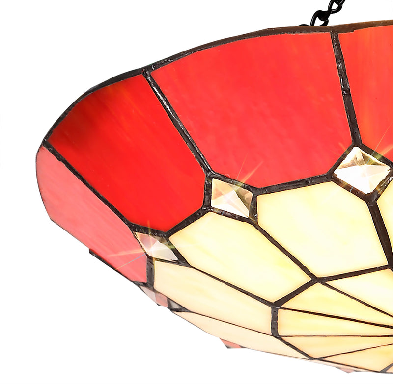 Regal Lighting SL-2062 Tiffany Easy Fit Uplighter Shade  Cream And Red 35cm