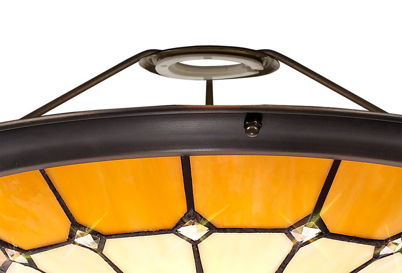 Regal Lighting SL-2061 Tiffany Easy Fit Uplighter Shade  Cream And Beige 35cm