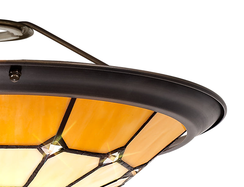 Regal Lighting SL-2061 Tiffany Easy Fit Uplighter Shade  Cream And Beige 35cm