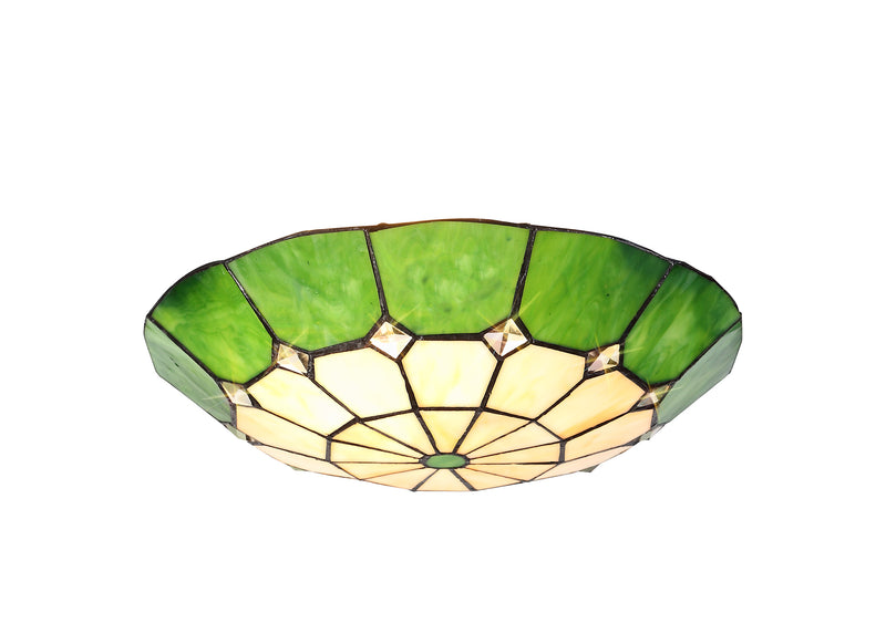 Regal Lighting SL-2060 Tiffany Easy Fit Uplighter Shade  Cream And Green 35cm
