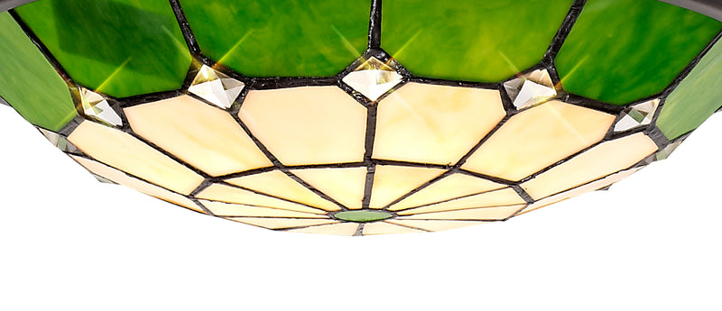 Regal Lighting SL-2060 Tiffany Easy Fit Uplighter Shade  Cream And Green 35cm