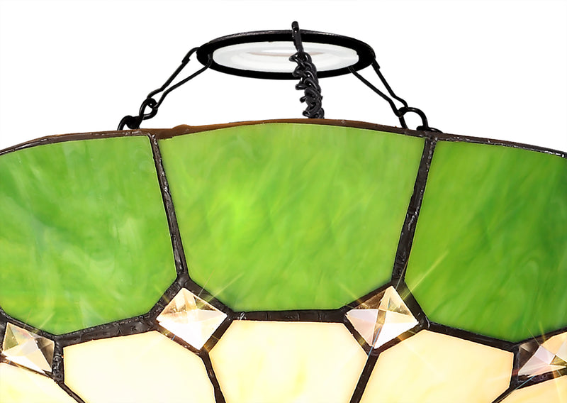 Regal Lighting SL-2060 Tiffany Easy Fit Uplighter Shade  Cream And Green 35cm