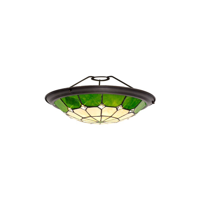 Regal Lighting SL-2060 Tiffany Easy Fit Uplighter Shade  Cream And Green 35cm